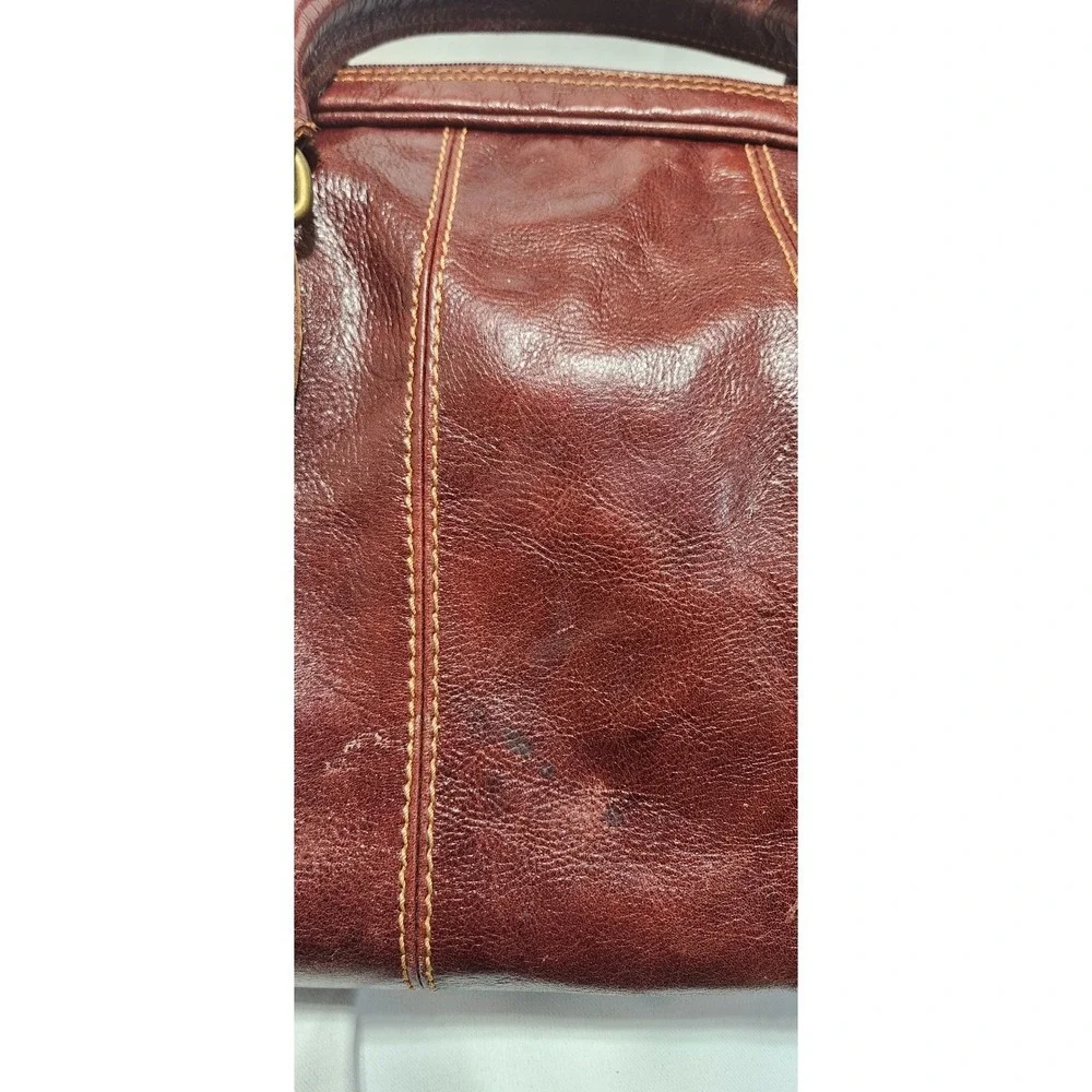 Rare Floto Cognac/Brown Leather Duffel Bag Travel Made In Italy